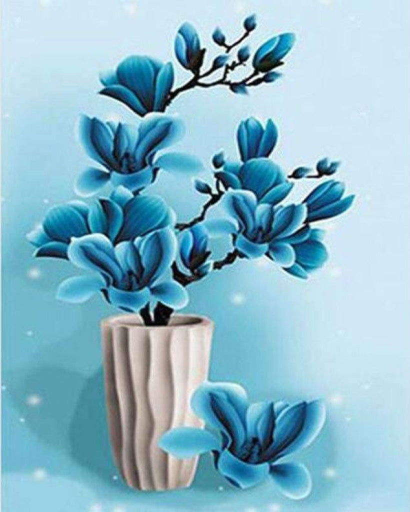 Blaue Blumenvase
