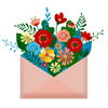 Laden Sie das Bild in den Galerie-Viewer, Briefumschlag mit Blume