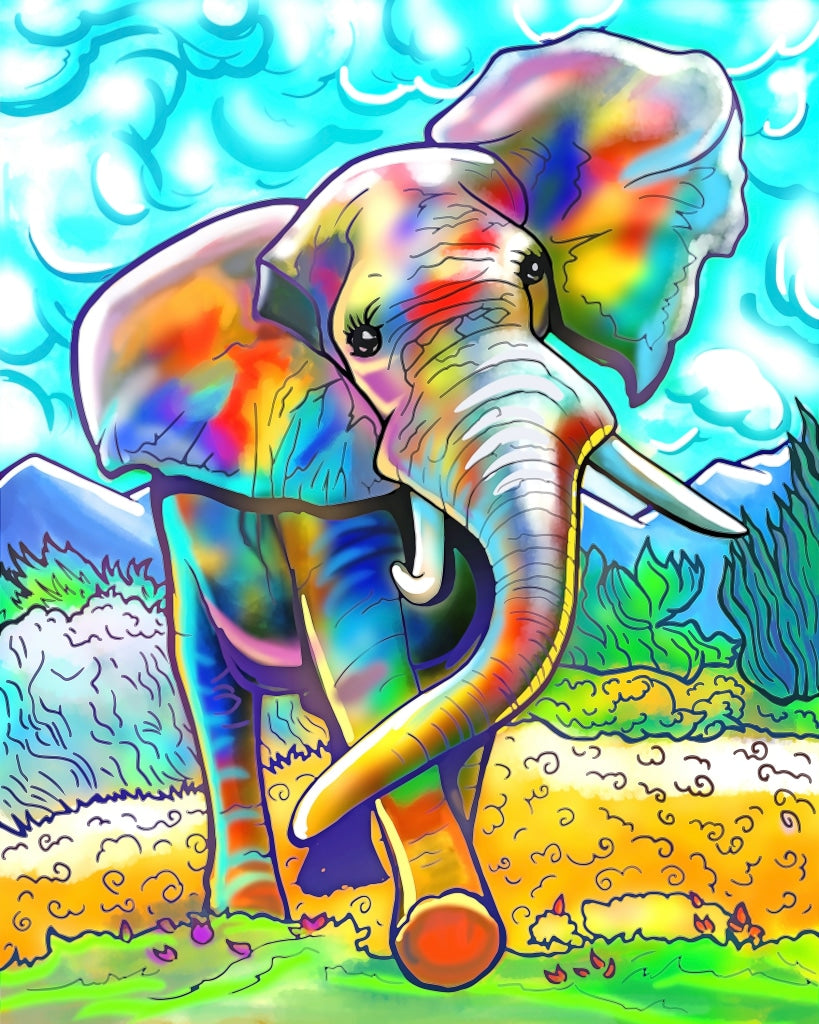 Bunter Elefant | Exklusives Design