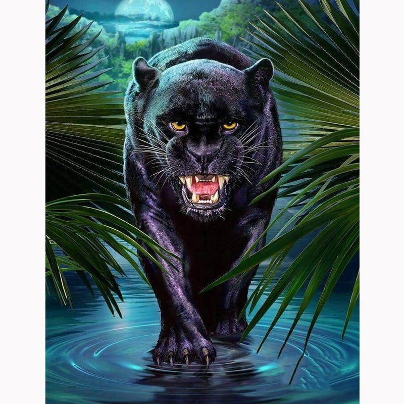 Schwarzer Panther - Diamond Painting Welt 