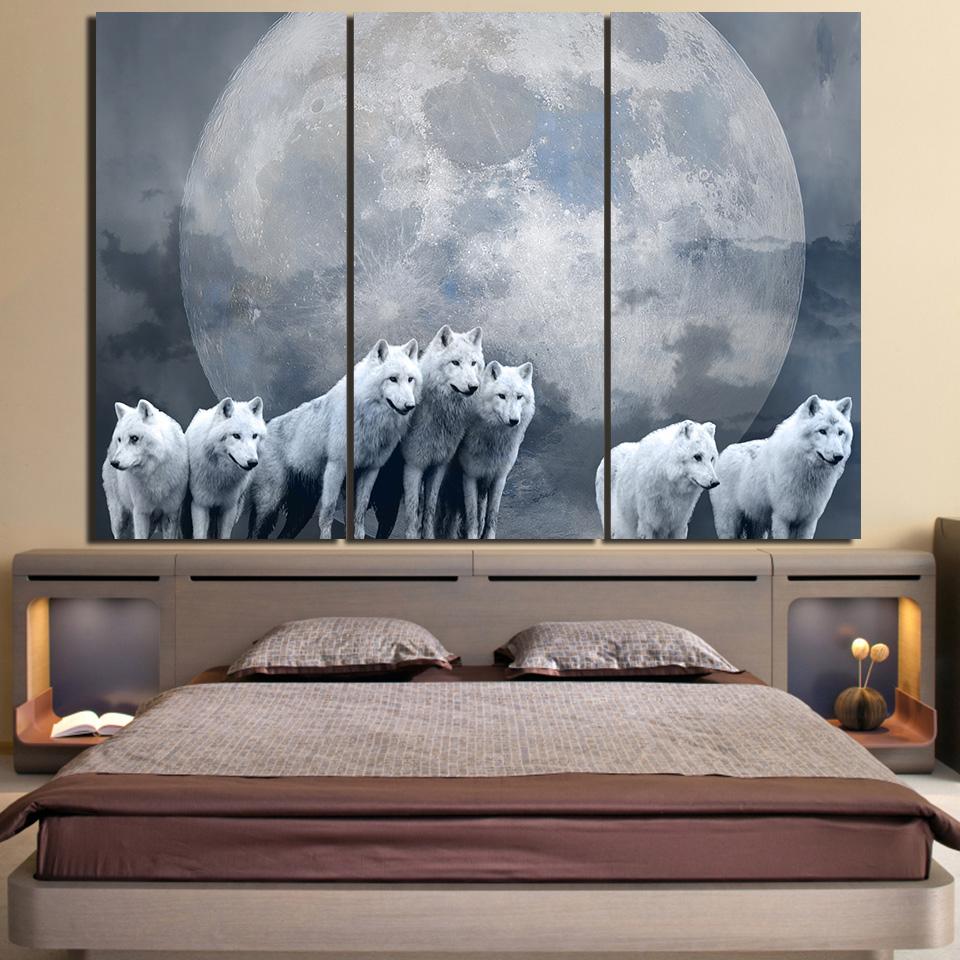 Wolf - Mond | 3 Panels - Diamond Painting Welt 