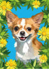 Hund mit Blumen