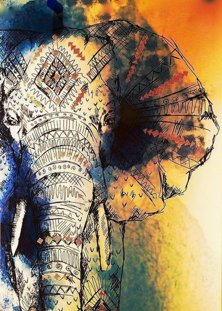 Kunstvoller Elefant