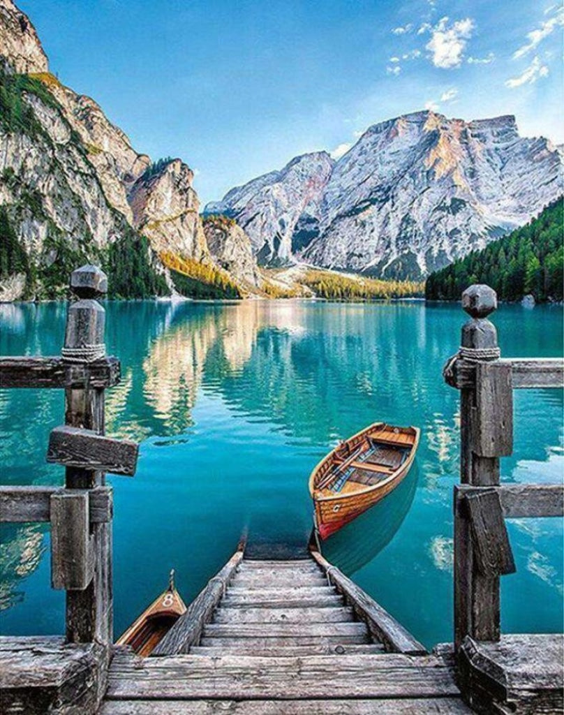 Boot Im See | Morgen Zu Hause Landschap
