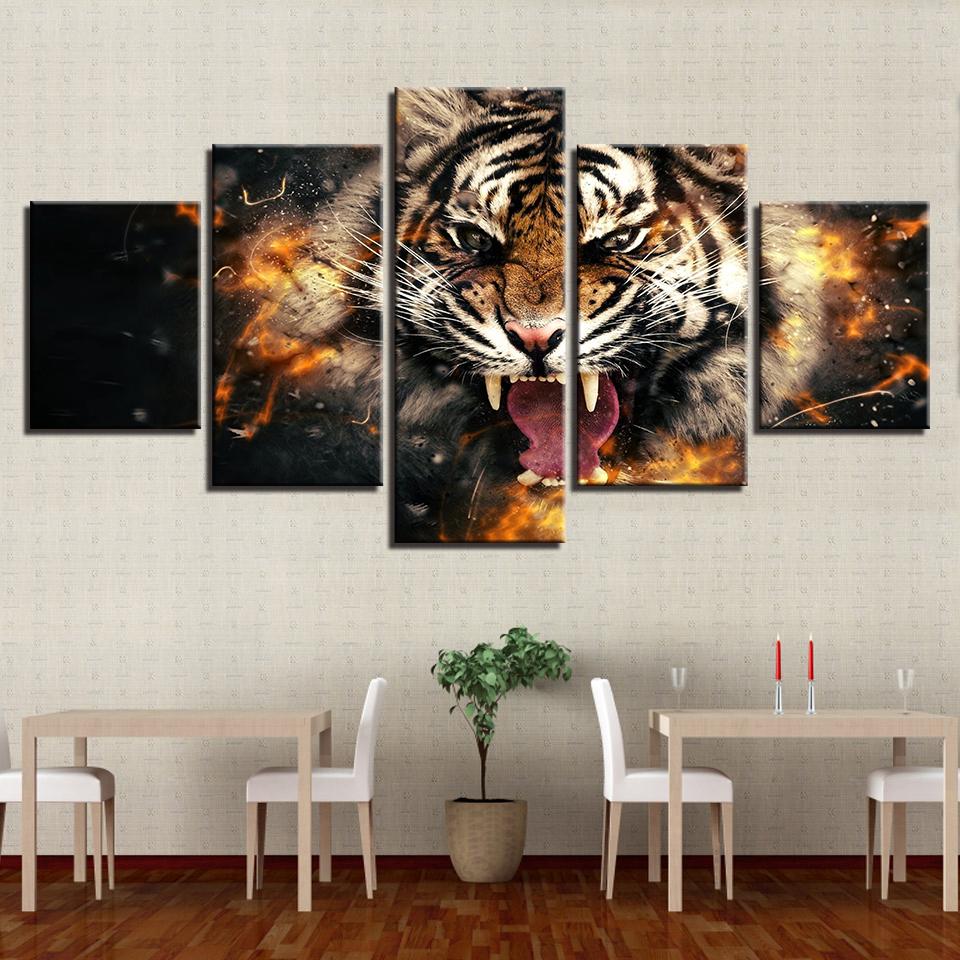 Tiger | 5 Panels - Diamond Painting Welt Deutschland