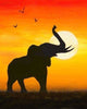 Elefant bei Afrikanischem Sonnenuntergang