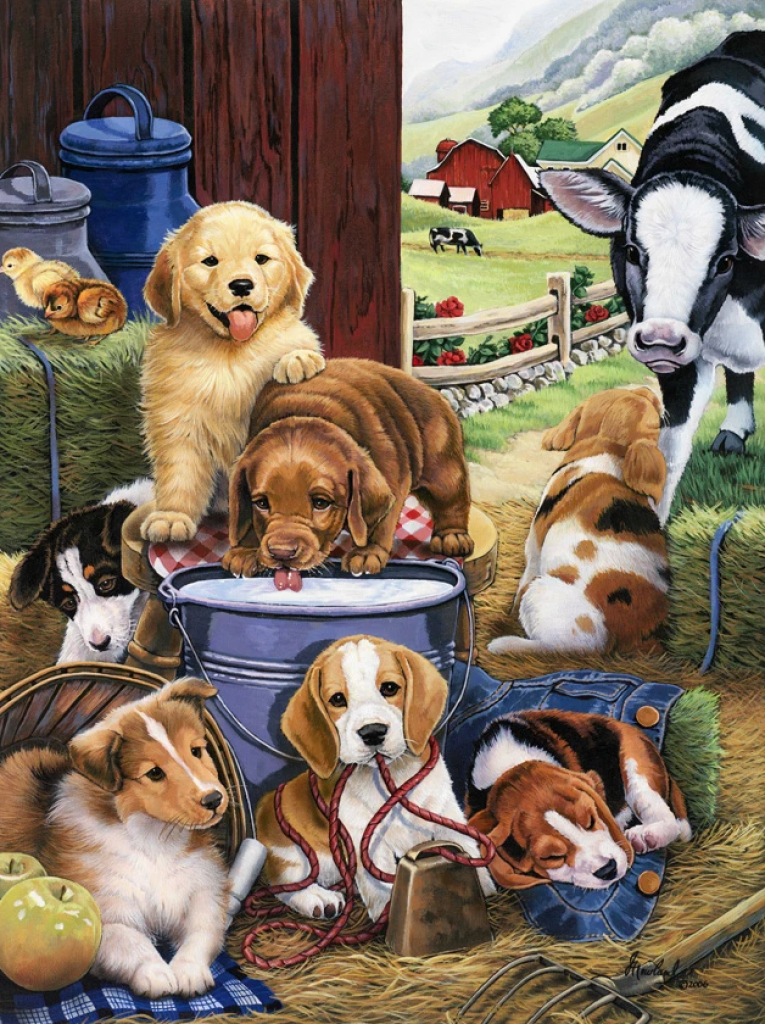 Puppies op de Boerderij