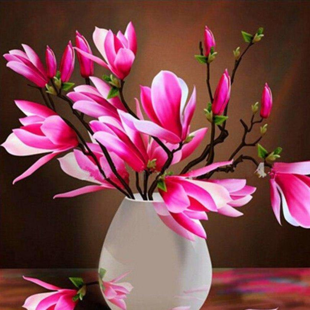 Rosa Blumen in Vase