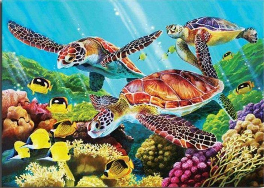 Schildkröte mit Fisch