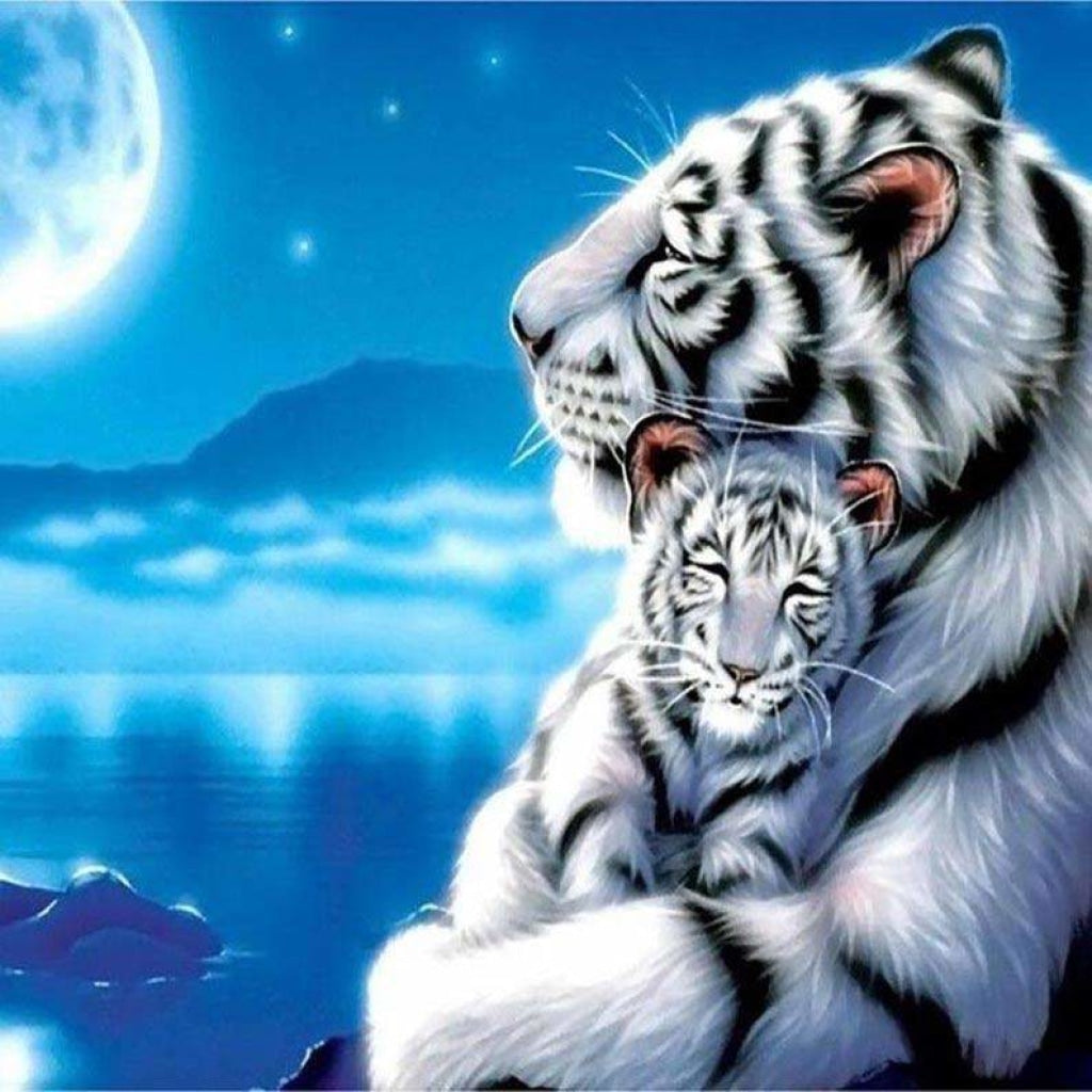 Tiger und Tigerjungtier