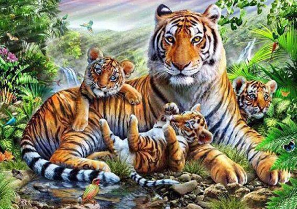 Tiger mit Junges
