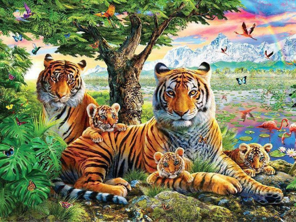 Tiger mit Tieren