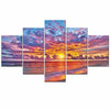 Laden Sie das Bild in den Galerie-Viewer, Sonnenuntergang Meer Orange Nacht 5 Teile