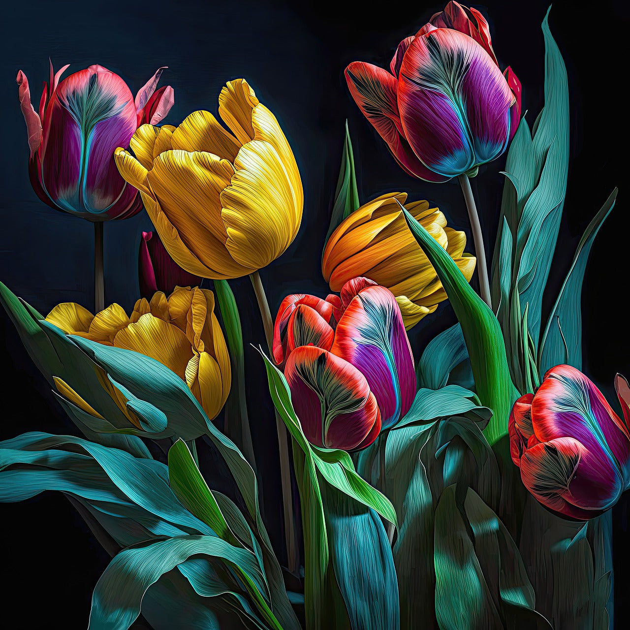Tulpen Kunst Diamond Bild