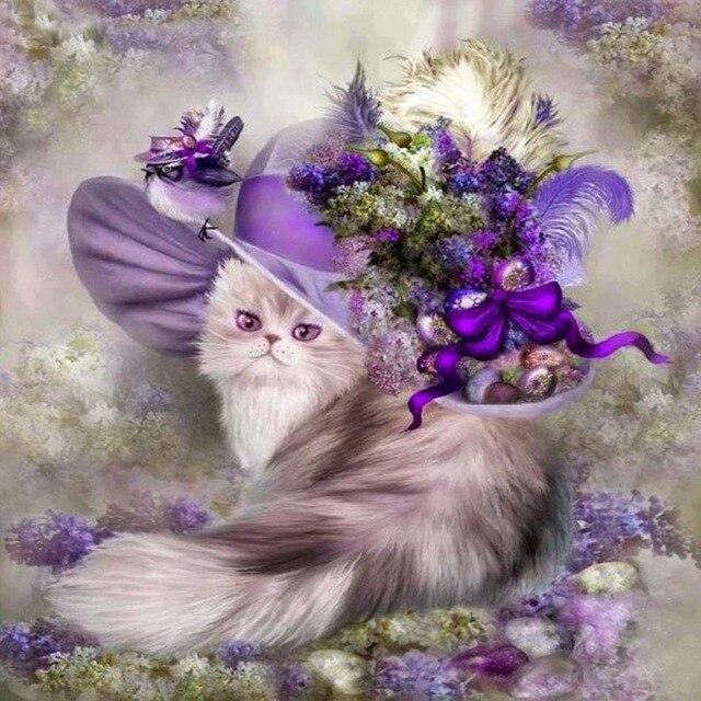 Katze Mit Hut - Diamond Painting Welt 