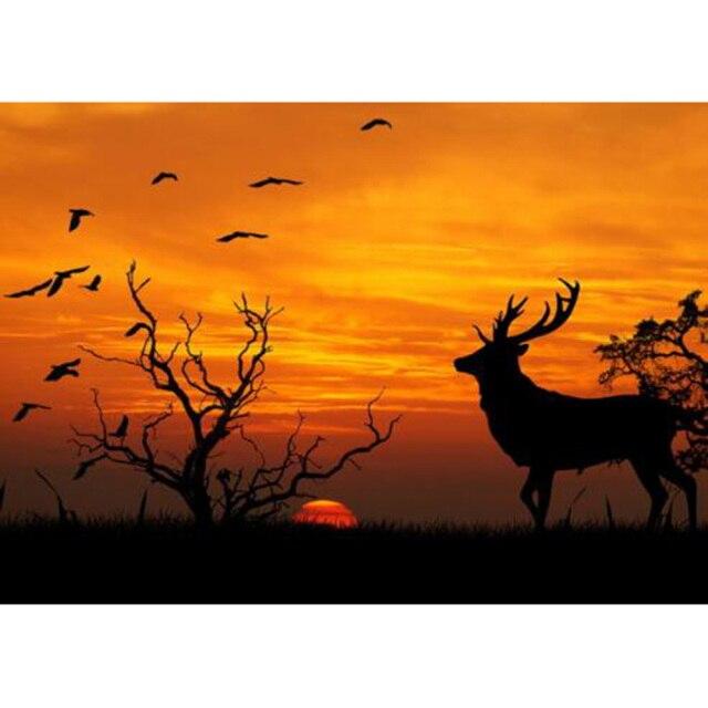 Hirsch - Sonnenuntergang - Diamond Painting Welt Deutschland
